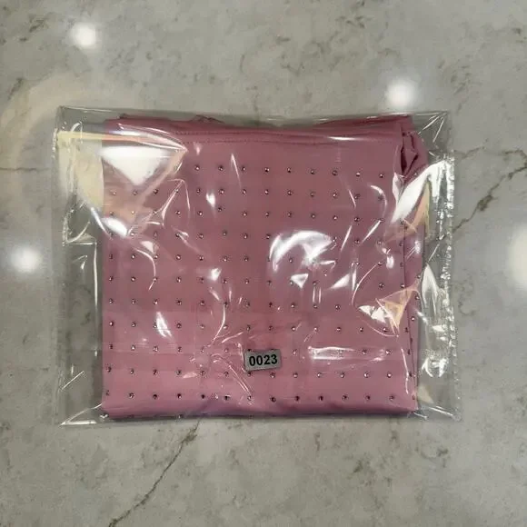 Pink Rhinestone Cami Tank Top Women's Small Y2K Barbiecore Festival Layering - Picture 16 of 16